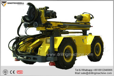 Four Wheel Mounted Dust Collector Raise Boring Machine , 100m Underground Dth Drill Rig