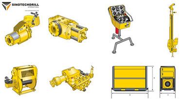 Deep Hole Hydraulic Underground Core Drill Rig With PQ & HQ Max Rod Size 160Cc Rotation Motor